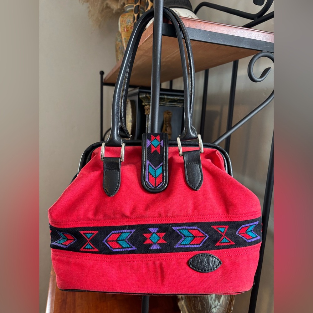 1990s Sibyl Circle Y Southwestern Design Handbag Purse